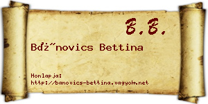 Bánovics Bettina névjegykártya